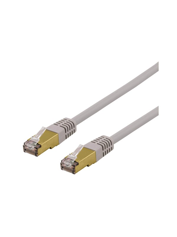 Deltaco SFTP-603AH - patch cable - 30 cm - grey - Grå - 0.3m