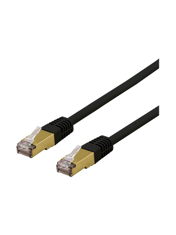 Deltaco SFTP-61SAH - patch cable - 1 m - black - Svart - 1m