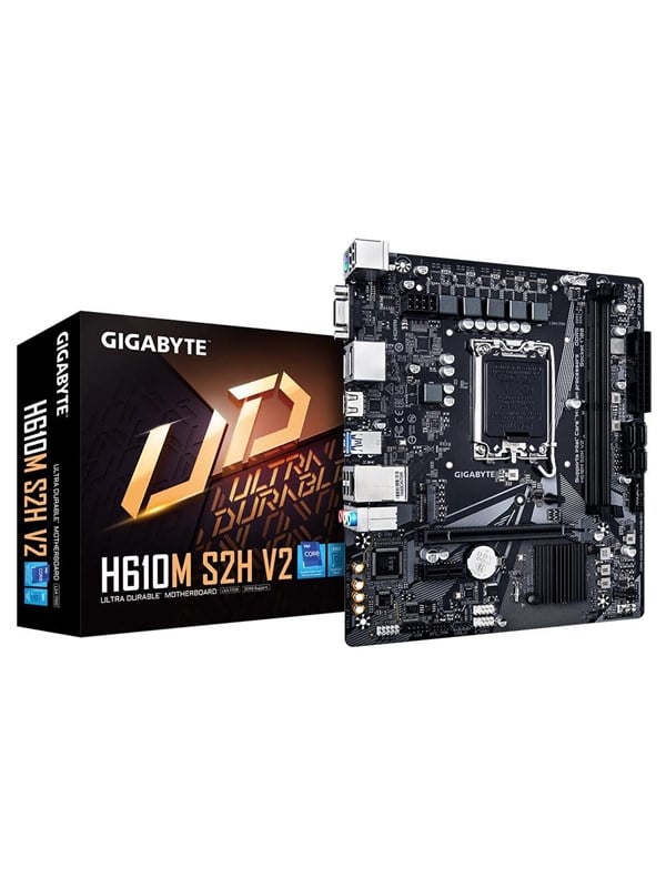 GIGABYTE H610M S2H V2 Moderkort - Intel H610 - Intel LGA1700 - DDR5 RAM - Micro-ATX