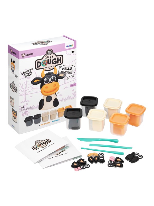 Produktfoto för Just Dough Ko-karaktär modellervaxpaket 6x57g
