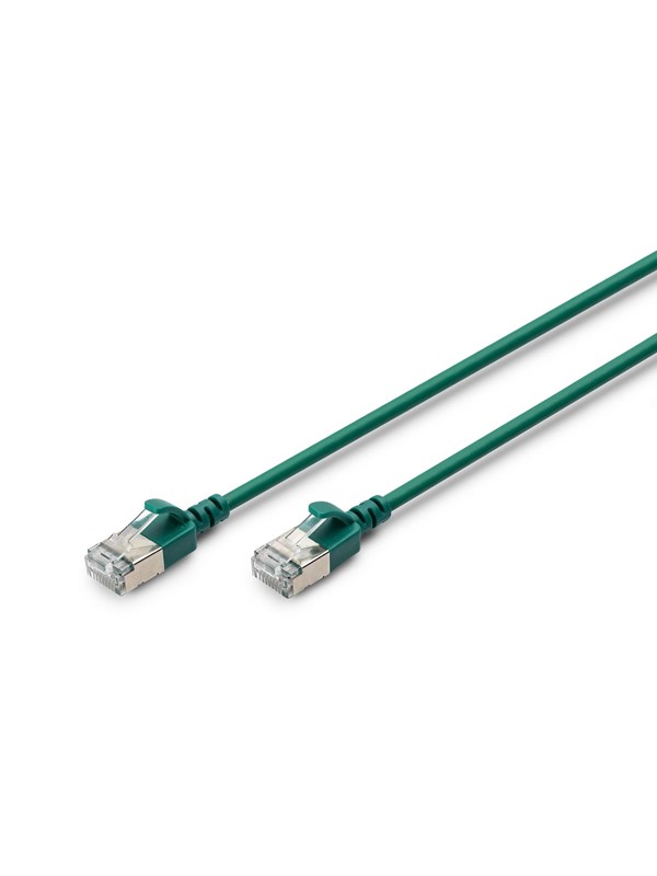 DIGITUS CAT 6A F-FTP Slim Patch Cord - Grön - 1m