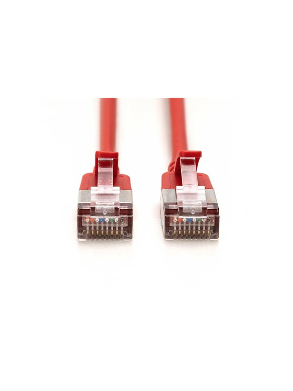 DIGITUS CAT 6A F-FTP Slim Patch Cord - 1m - Röd - 1m