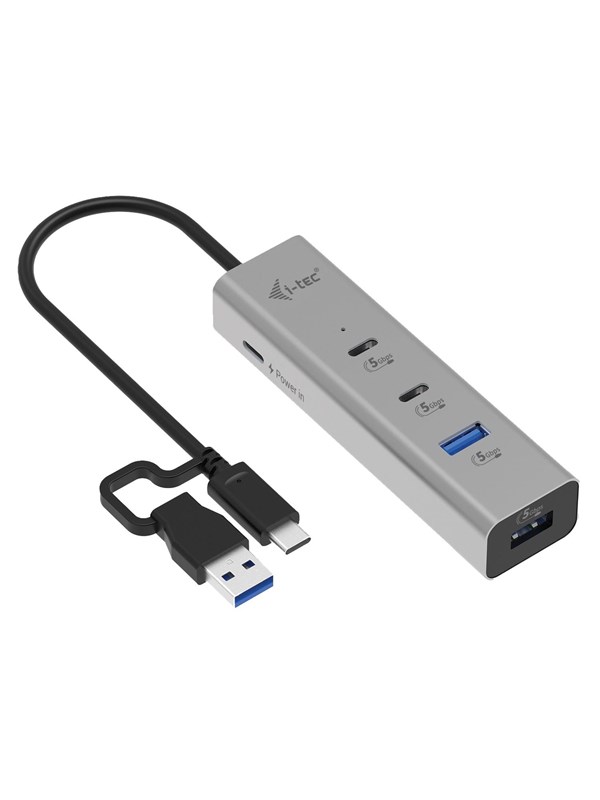 I-Tec Universal Charging Metal HUB 2xUSB-C + 2x USB-A Port + Power Delivery 85W USB Hub - 4 porte - Silver