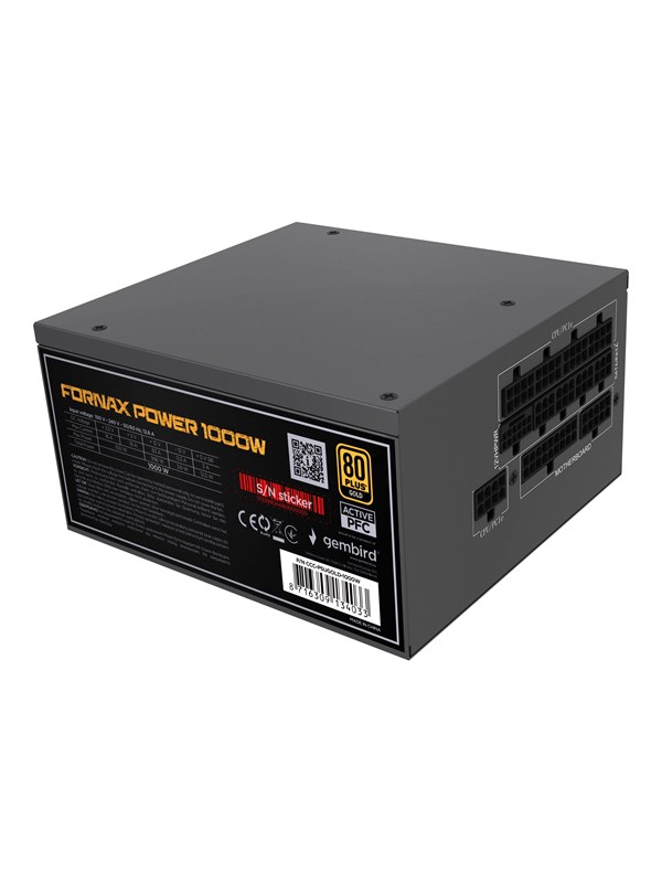 Gembird CCC-PSUGOLD-1000W - power supply - 1000 Watt Strömförsörjning - 1000 Watt - 120 mm - ATX - 80 Plus Gold certificate
