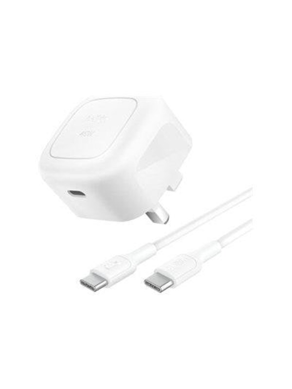 Belkin BoostCharge power adapter - compact - 24 pin USB-C - 45 Watt - with USB-C cable (1m)