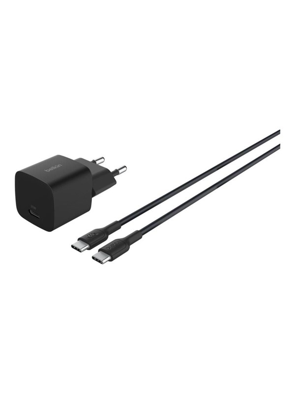 Belkin BoostCharge power adapter - PPS technology - 24 pin USB-C - 25 Watt - with USB-C cable (1m)