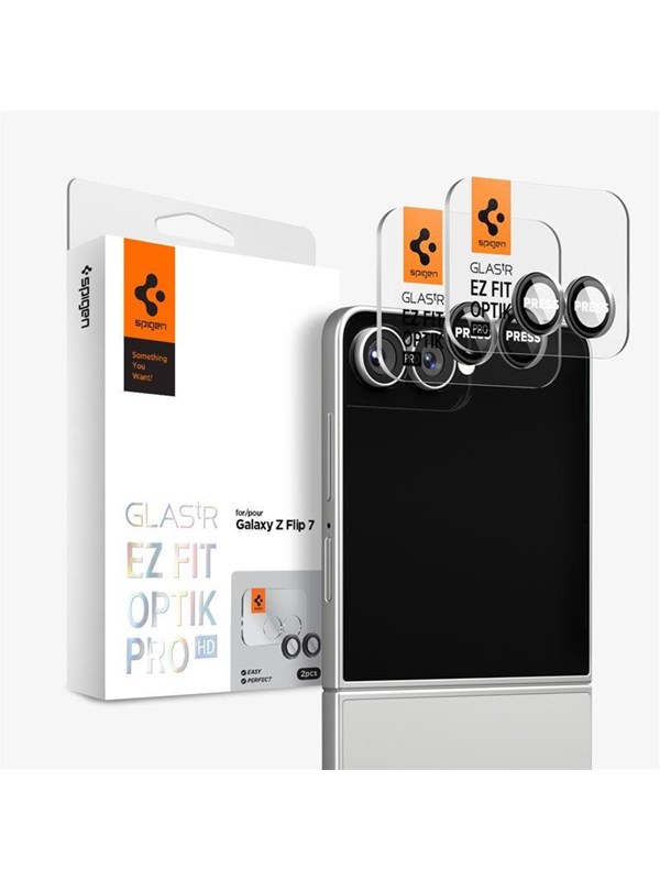 Produktfoto för [2-Pack] Spigen Galaxy Z Flip 7 Härdat Glas Kameraskydd EZ Fit