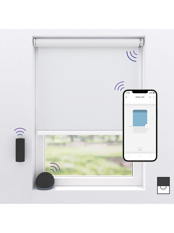 MotionBlinds Wireless Electric Black-Out Rollerblind 150x190cm - White