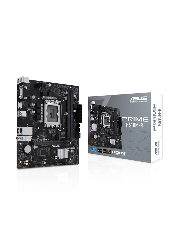 ASUS PRIME H610M-R-SI Moderkort - Intel H610 - Intel LGA1700 - DDR5 RAM - Micro-ATX