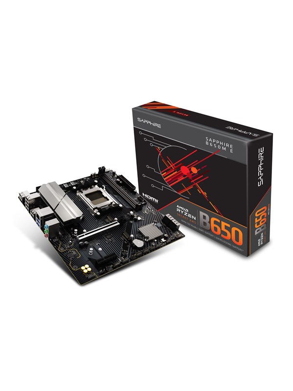 Sapphire B650M-E Moderkort - AMD B650 - AMD AM5 - DDR5 RAM - Micro-ATX