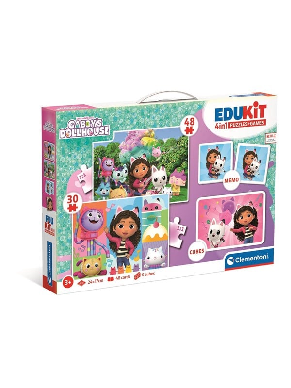 Clementoni Gabby's Dollhouse Edukit 4in1 Puzzles and Games 3D pusselspel