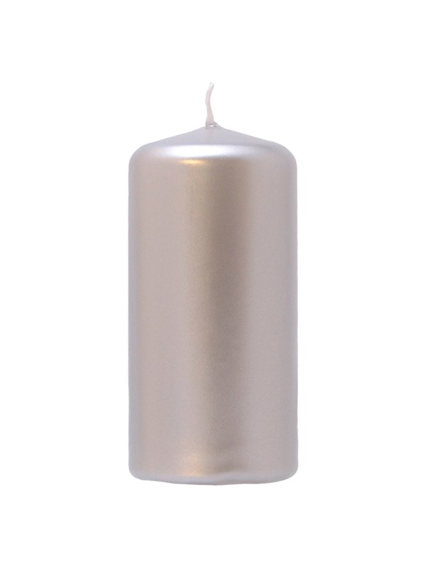 Asp-Holmblad Blockljus Metallic Silver