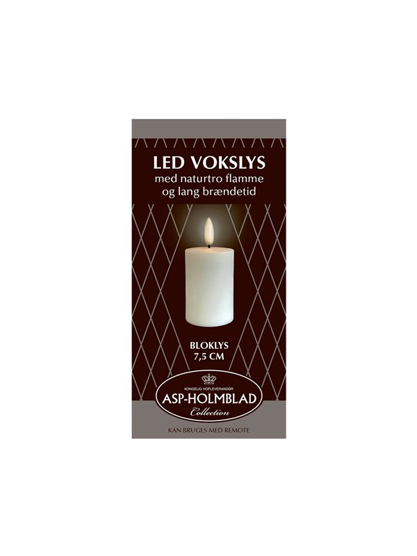Asp-Holmblad LED-Vax Blockljus