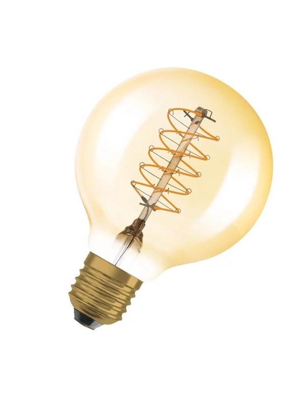 Osram LED-glödlampa Vintage 1906 Globe80 600lm 7W/822 Gold Dimmable E27