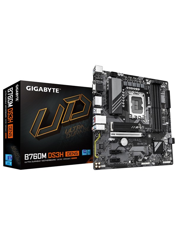 GIGABYTE B760M DS3H GEN5 Moderkort - Intel B760 - Intel LGA1700 - DDR5 RAM - Micro-ATX