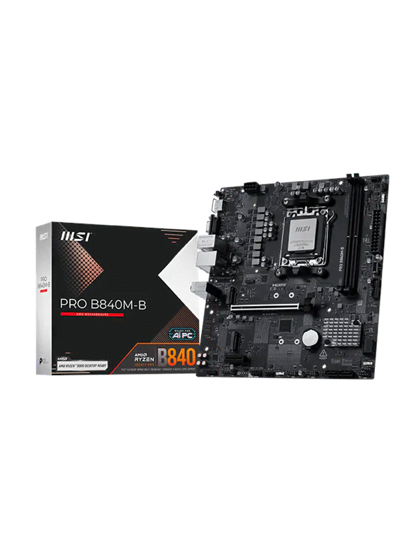 MSI PRO B840M-B Moderkort - AMD B840 - AMD AM5 - DDR5 RAM - Micro-ATX