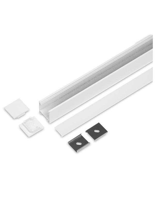 Light Solutions Aluminiumsprofil - Model L - 20mm LED strip - Hvid