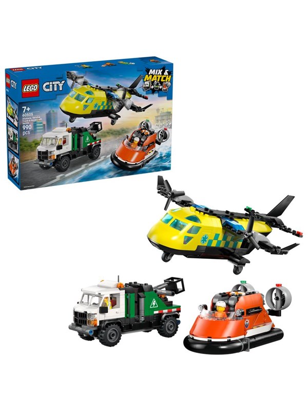 Produktfoto för LEGO City 60505 Flygplan, servicebil och svävare