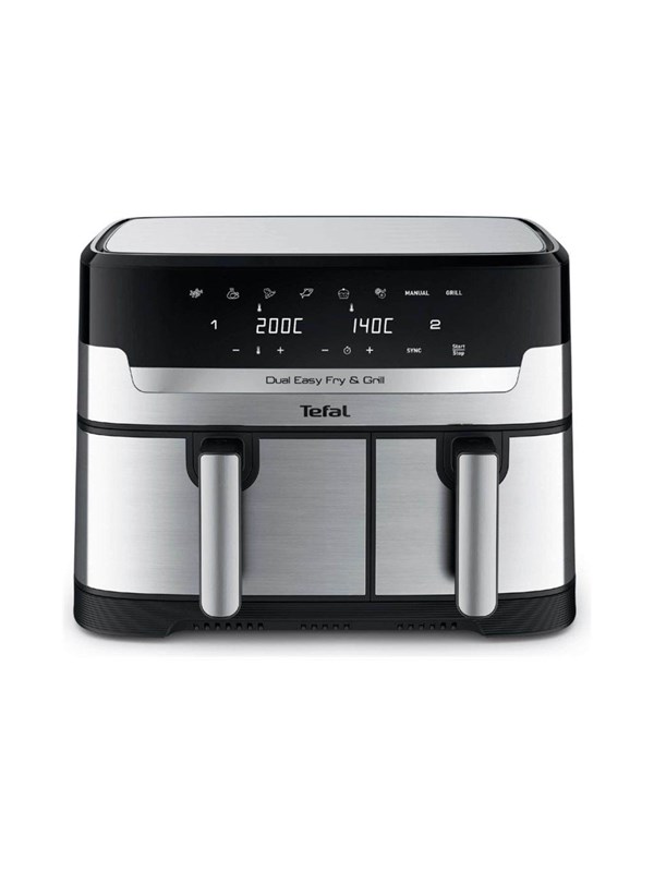 Tefal Dual Easy Fry &amp; Grill EY905D10 - double hot air fryer - stainless steel