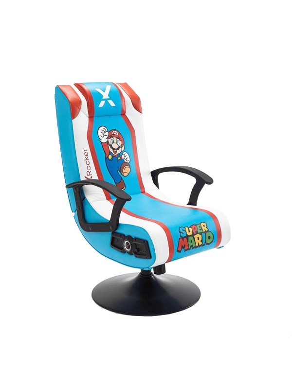X Rocker Super Mario 2.1 Audio Pedestal Chair - Red/Blue