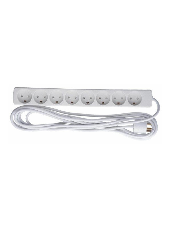 CoreParts 8-Stikdåse Hvid  5 m Ledning