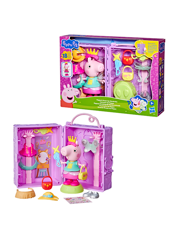 Peppa Pig utklädningsgarderob &amp; Peppa 15 cm