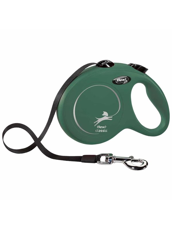 Flexi - Koppel New Classic - L - 5m Band - Olive - <50 kg