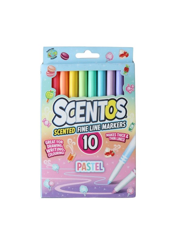 Scentos Fine Tuschpennor Pastell 10-pack