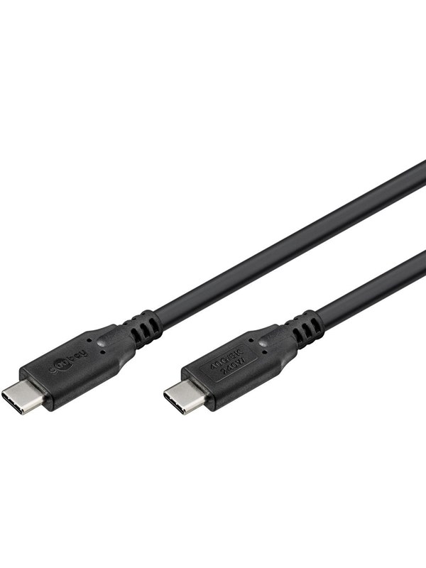 Pro USB-C <-> USB-C - 1.8m - 240 Watt Power Delivery - USB 4.0 / Thunderbolt 4 - Svart