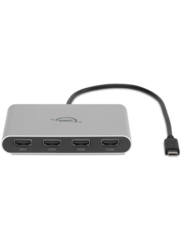 OWC USB-C Quad HDMI 4K Display Adapter with DisplayLink USB Hub - 4 porte - Silver