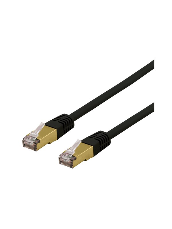 Deltaco patch cable - 30 cm - black - Svart - 0.3m
