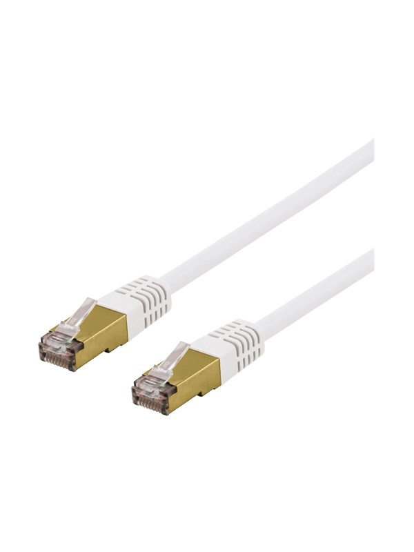 Deltaco patch cable - 1 m - white - Vit - 1m