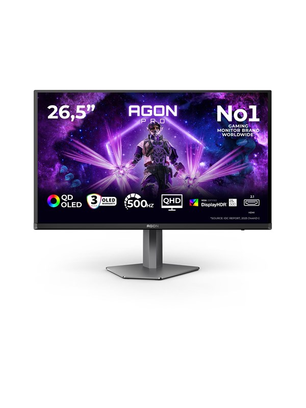 Produktfoto för 26.5" AOC AGON PRO AG276QKD2 - AG6 Series - OLED monitor - QHD - 27" - HDR