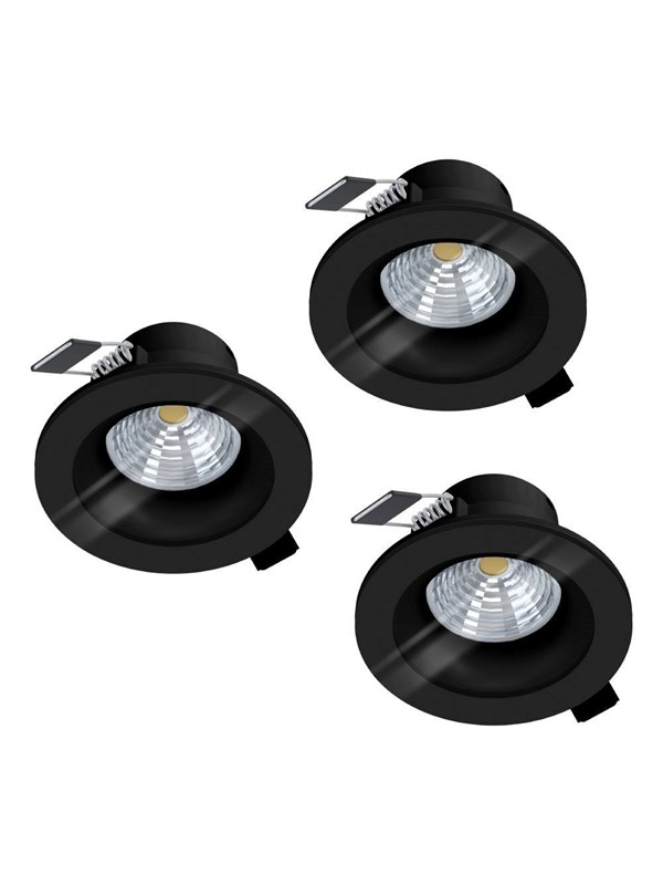 EGLO SALABATE INBYGGD. SET Ø88 3X450LM 4000K DÄMPARE. IP44 SVART