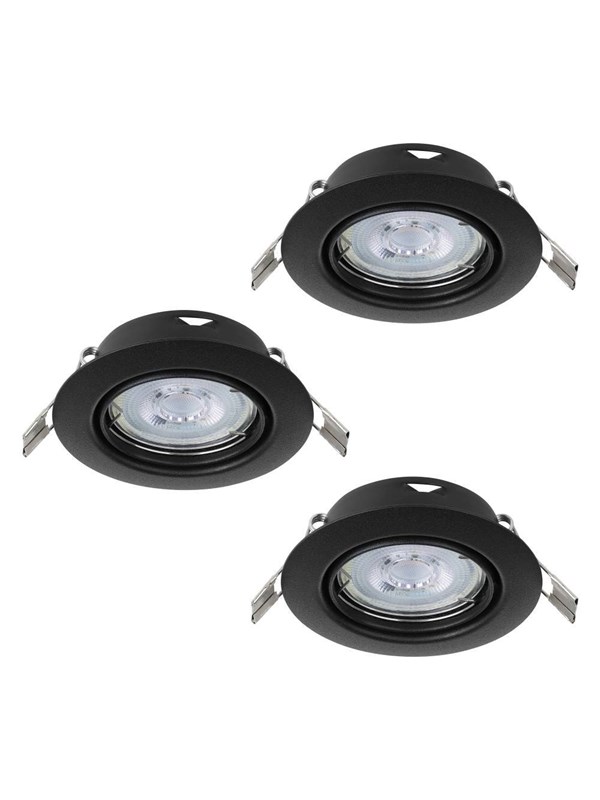 EGLO MAZUBY INBYGGD. KIP SET Ø87 GU10 3X345LM SVART