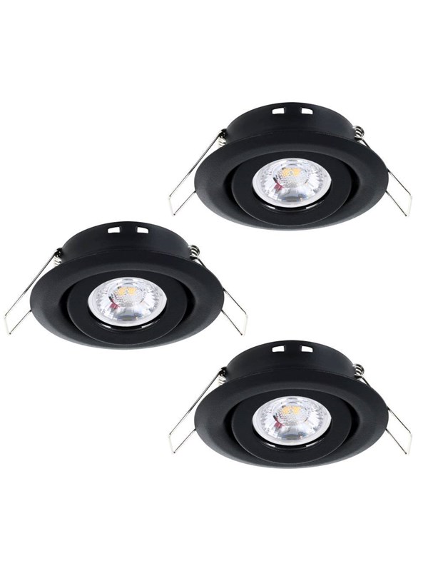 EGLO SALICETO MINI-PUCK INBYGGD. KIP Ø77 3X350LM 3000K DAMP. SVART