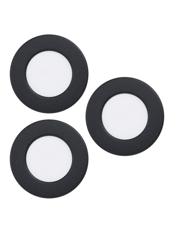 EGLO FUEVA 6 INBYGGD. SET Ø88 CCT 3X3,7W 1350LM SVART