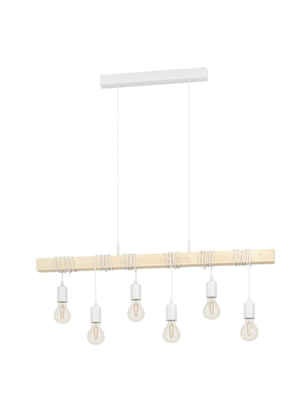 EGLO TOWNSHEND LÅNGBORD 6L VIT/TRÄ