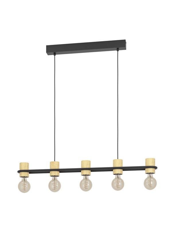 EGLO CHIEVELEY LÅNGBORD 5XE27 L885 SVART/NATUR FSC