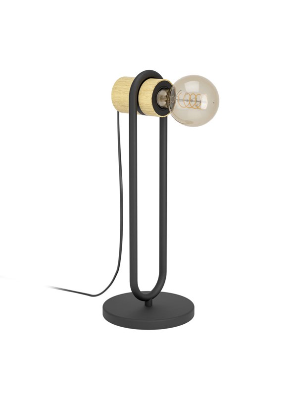 EGLO CHIEVELEY BORD E27 H410 SVART/NATUR FSC