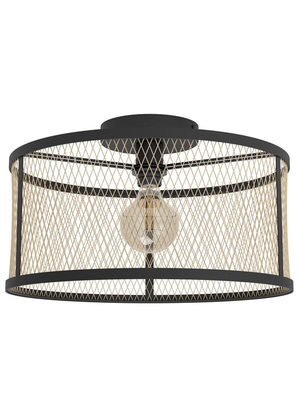 EGLO DELLOW TAKLAMPA E27 Ø450 SVART/MÄSSING
