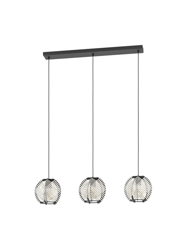 EGLO WAVERTON LONG TABLE L920 E27 SVART/TRÄ/VIT