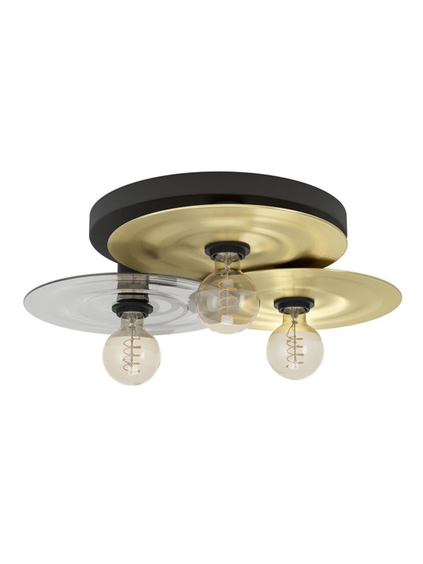 EGLO LINTMILL TAKLAMPA Ø530 E27 SVART/BM/LJUSGRÅ