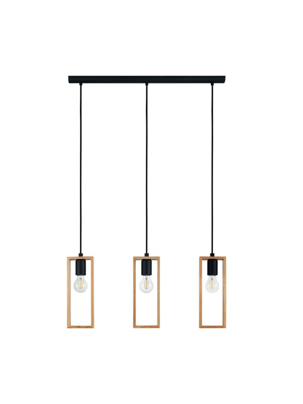 EGLO LITTLETON LÅNGBORD L710 3XE27 SVART/TRÄ FSC