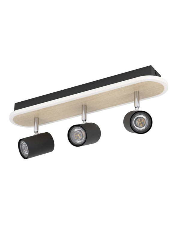 EGLO RIMBOCCHI SPOT RAIL L460 20W 2500LM TRÄ/SVART