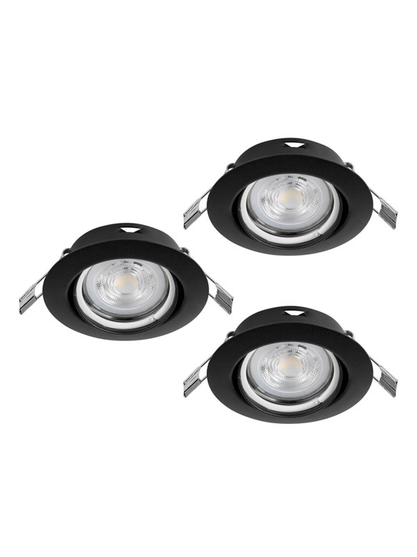 EGLO FAVAZZINA INBYGGD. KIP Ø88 GU10 3X4,9W 3X400LM SVART