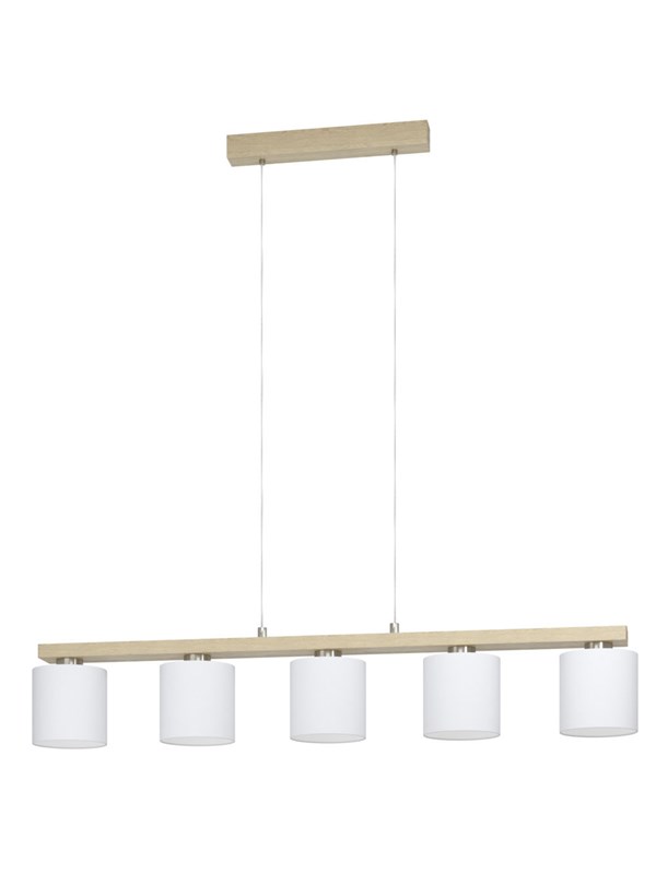 EGLO CASTRALVO LÅNGBORD E27 5L BS/TRÄ/VIT