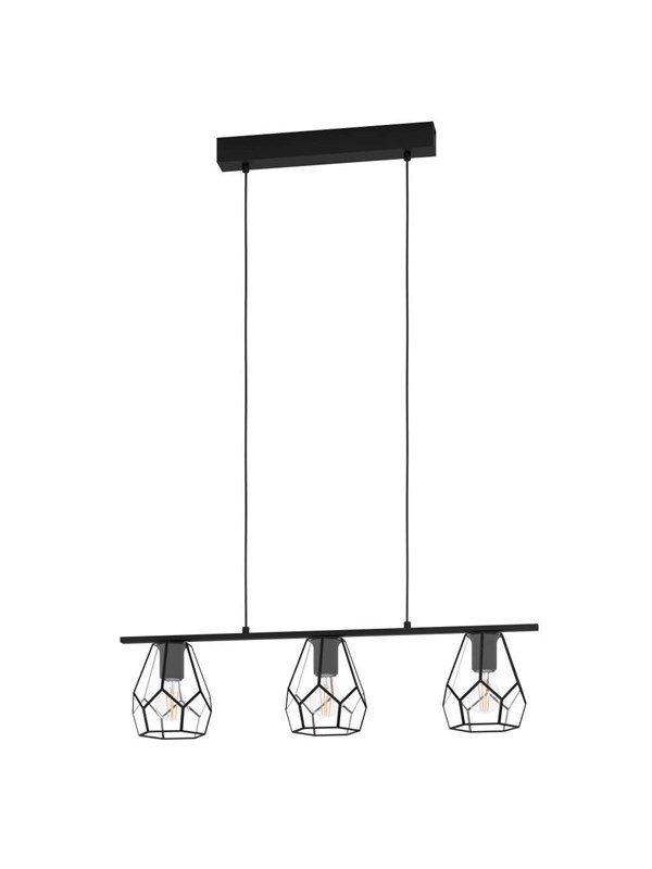 EGLO MARDYKE LÅNGBORD 3XE27 L775 KLAR/SVART
