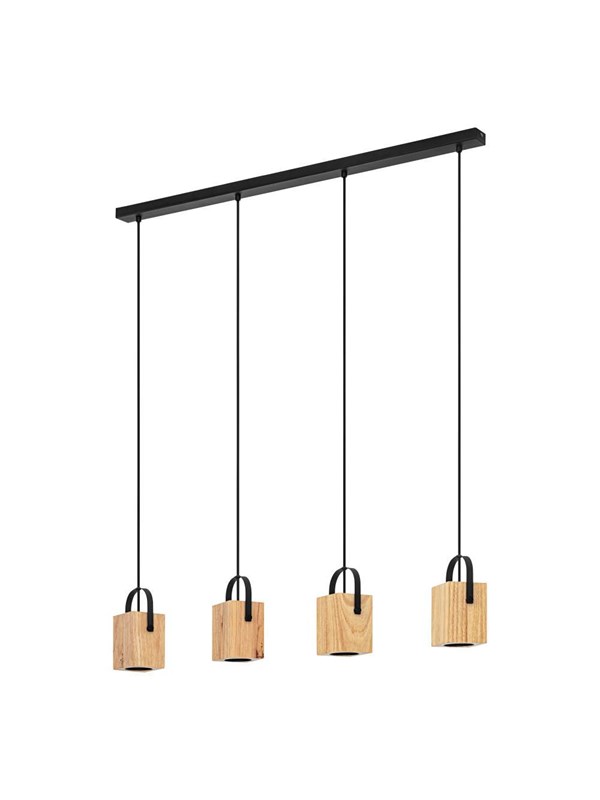 EGLO AYLES LÅNGBORD 4L GU10 SVART/TRÄ FSC