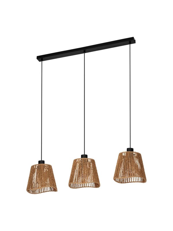 EGLO LAVISTER LONG TABLE L910 3XE27 SVART/NATUR FSC